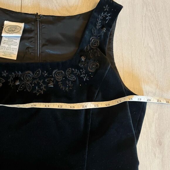 Vintage 90s Laura Ashley black velvet dress embroidery - Picture 10 of 13